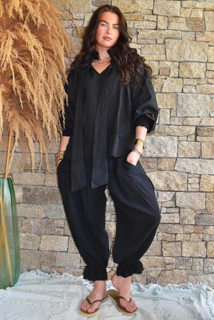 Larc Poet Blouse Black